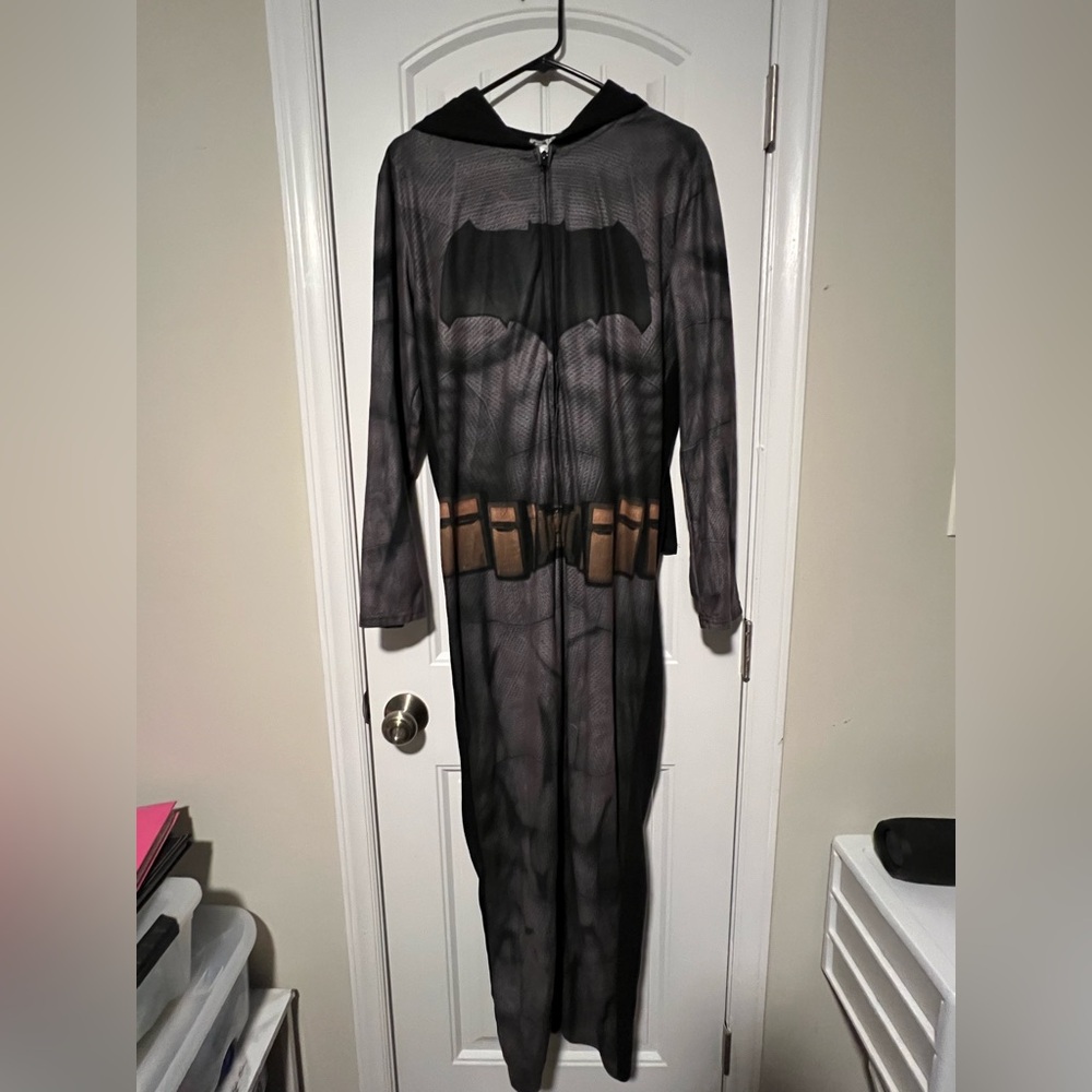 Adult Superhero Pajamas with Black and Brown Design